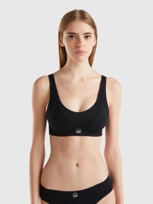 Zdjęcie produktu Benetton, Triangle Bra In Recycled Nylon Blend, size XS, Black, Women United Colors of Benetton