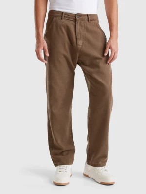 Zdjęcie produktu Benetton, Trousers In Pure Linen, size 44, Brown, Men United Colors of Benetton