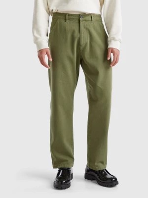 Zdjęcie produktu Benetton, Trousers In Pure Linen, size 50, Military Green, Men United Colors of Benetton