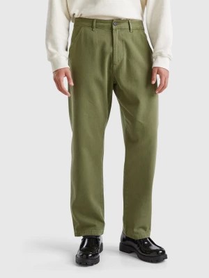 Zdjęcie produktu Benetton, Trousers In Pure Linen, size 54, Military Green, Men United Colors of Benetton