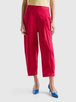 Zdjęcie produktu Benetton, Trousers In Pure Linen, size L, Cyclamen, Women United Colors of Benetton