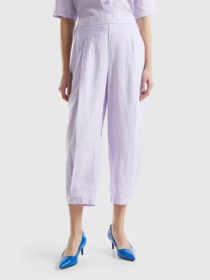 Zdjęcie produktu Benetton, Trousers In Pure Linen, size M, Lilac, Women United Colors of Benetton