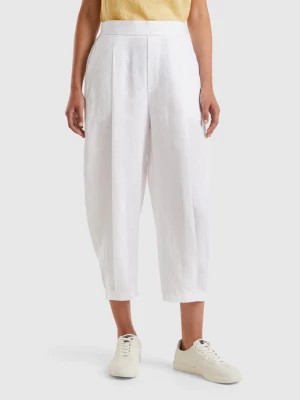 Zdjęcie produktu Benetton, Trousers In Pure Linen, size XS, White, Women United Colors of Benetton