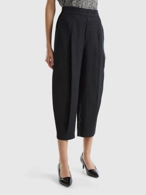 Zdjęcie produktu Benetton, Trousers In Pure Linen, size XXS, Black, Women United Colors of Benetton
