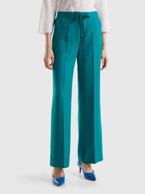 Zdjęcie produktu Benetton, Trousers In Pure Lyocell, size L, Teal, Women United Colors of Benetton
