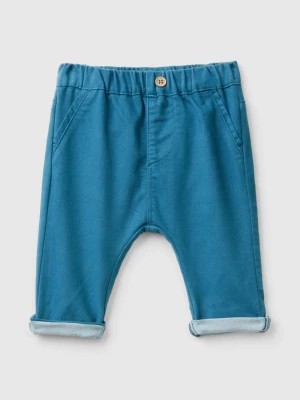 Zdjęcie produktu Benetton, Trousers In Stretch Cotton Blend, size 62, Air Force Blue, Kids United Colors of Benetton