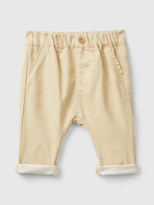 Zdjęcie produktu Benetton, Trousers In Stretch Cotton Blend, size 68, Beige, Kids United Colors of Benetton