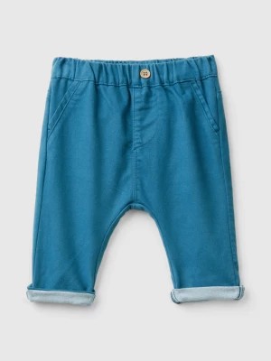 Zdjęcie produktu Benetton, Trousers In Stretch Cotton Blend, size 74, Air Force Blue, Kids United Colors of Benetton