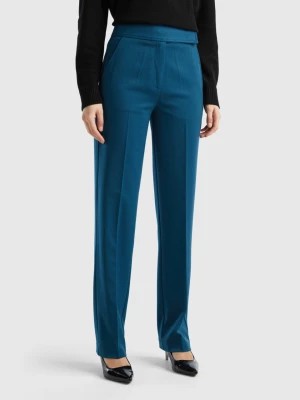 Zdjęcie produktu Benetton, Trousers In Stretch Viscose Blend, size , Teal, Women United Colors of Benetton