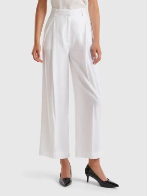 Zdjęcie produktu Benetton, Trousers In Sustainable Viscose, size , White, Women United Colors of Benetton