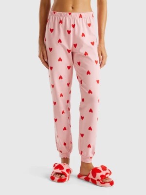 Zdjęcie produktu Benetton, Trousers In Warm Cotton With Hearts, size M, Pink, Women United Colors of Benetton