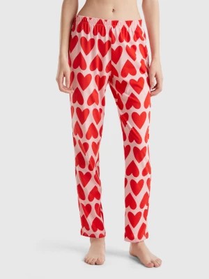 Zdjęcie produktu Benetton, Trousers With Heart Print, size S, Soft Pink, Women United Colors of Benetton