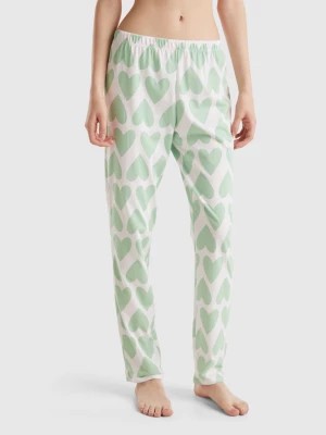 Zdjęcie produktu Benetton, Trousers With Heart Print, size XXS, White, Women United Colors of Benetton