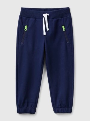 Zdjęcie produktu Benetton, Trousers With Print And Drawstring, size 110, Dark Blue, Kids United Colors of Benetton