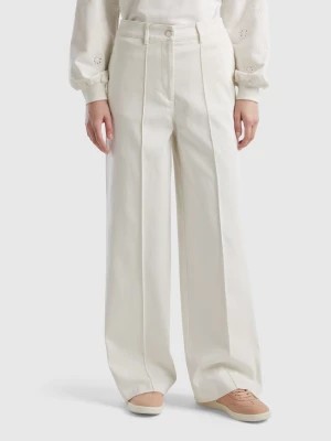 Zdjęcie produktu Benetton, Trousers With Wide Leg, size , Creamy White, Women United Colors of Benetton