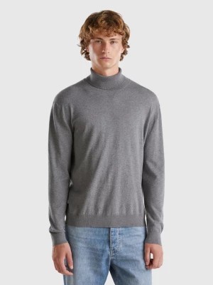 Zdjęcie produktu Benetton, Turtleneck In Lightweight Cotton Blend, size S, Dark Gray, Men United Colors of Benetton