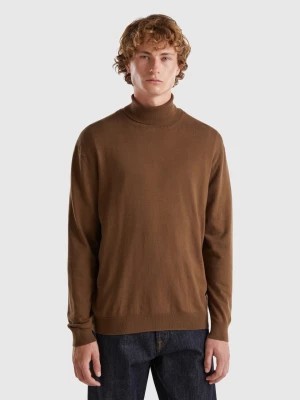 Zdjęcie produktu Benetton, Turtleneck In Lightweight Cotton Blend, size XS, Brown, Men United Colors of Benetton