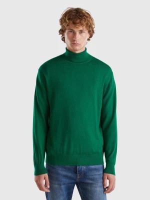 Zdjęcie produktu Benetton, Turtleneck In Pure Merino Wool, size L, Green, Men United Colors of Benetton