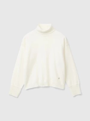 Zdjęcie produktu Benetton, Turtleneck In Wool Blend, size L, Creamy White, Kids United Colors of Benetton