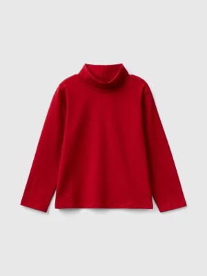 Zdjęcie produktu Benetton, Turtleneck T-shirt In Stretch Cotton, size 110, Red, Kids United Colors of Benetton