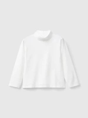 Zdjęcie produktu Benetton, Turtleneck T-shirt In Stretch Cotton, size 116, Creamy White, Kids United Colors of Benetton