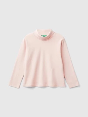 Zdjęcie produktu Benetton, Turtleneck T-shirt In Warm Organic Cotton, size 90, Soft Pink, Kids United Colors of Benetton