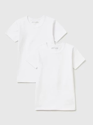 Zdjęcie produktu Benetton, Two Stretch Organic Cotton T-shirts, size L, White, Kids United Colors of Benetton
