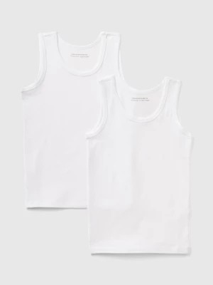 Zdjęcie produktu Benetton, Two Stretch Organic Cotton Tank Tops, size 3XL, White, Kids United Colors of Benetton