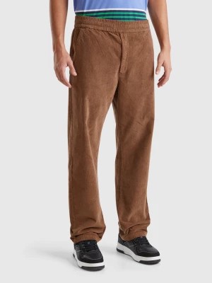 Zdjęcie produktu Benetton, Velvet Joggers With Drawstring, size M, Brown, Men United Colors of Benetton