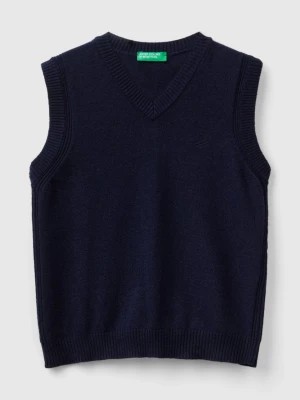 Zdjęcie produktu Benetton, Vest In Cashmere And Wool Blend, size 2XL, Dark Blue, Kids United Colors of Benetton