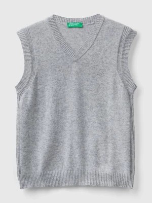 Zdjęcie produktu Benetton, Vest In Cashmere And Wool Blend, size 2XL, Light Gray, Kids United Colors of Benetton