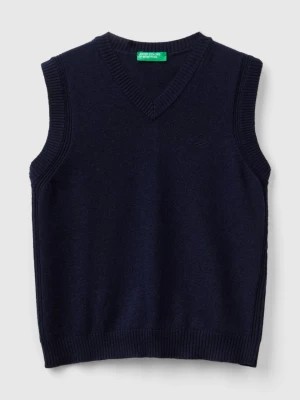 Zdjęcie produktu Benetton, Vest In Cashmere And Wool Blend, size 3XL, Dark Blue, Kids United Colors of Benetton