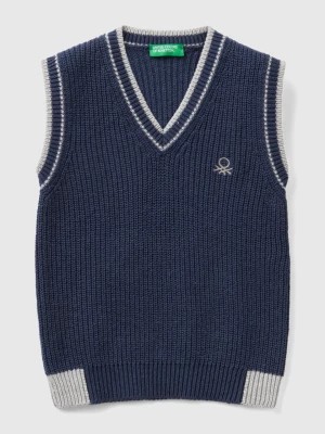 Zdjęcie produktu Benetton, Vest In Recycled Cotton Blend, size 116, Dark Blue, Kids United Colors of Benetton