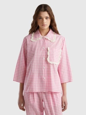 Zdjęcie produktu Benetton, Vichy Check Pattern Pyjama Jacket, size L, Pink, Women United Colors of Benetton