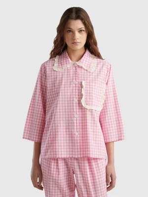 Zdjęcie produktu Benetton, Vichy Check Pattern Pyjama Jacket, size XS, Pink, Women United Colors of Benetton
