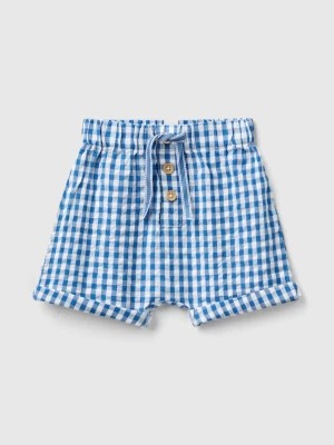 Zdjęcie produktu Benetton, Vichy Shorts In Pure Cotton, size 68, Blue, Kids United Colors of Benetton