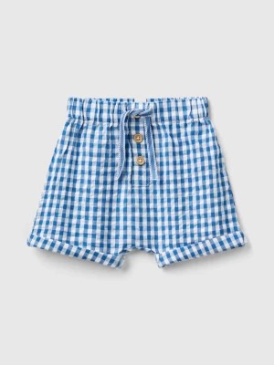 Zdjęcie produktu Benetton, Vichy Shorts In Pure Cotton, size 82, Blue, Kids United Colors of Benetton