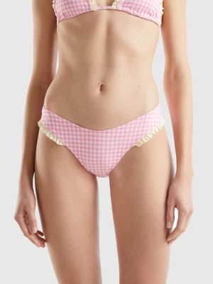Zdjęcie produktu Benetton, Vichy V-shaped Swim Bottoms, size XS, Pink, Women United Colors of Benetton