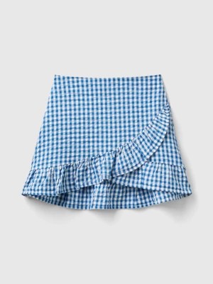 Zdjęcie produktu Benetton, Vichy Wrap Skirt, size S, Blue, Kids United Colors of Benetton