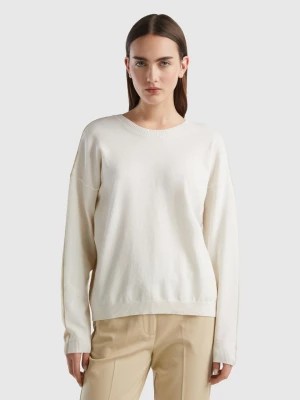 Zdjęcie produktu Benetton, Viscose Blend Sweater, size L, Creamy White, Women United Colors of Benetton