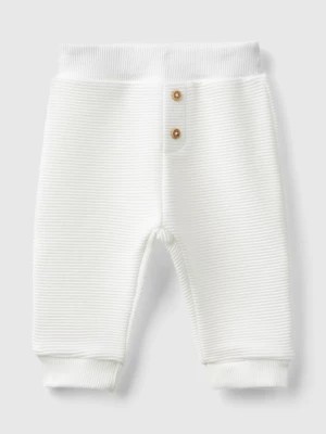 Zdjęcie produktu Benetton, Warm Cotton Blend Trousers, size 68, Creamy White, Kids United Colors of Benetton