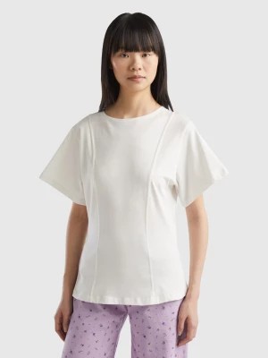 Zdjęcie produktu Benetton, Warm Fitted T-shirt, size L, Creamy White, Women United Colors of Benetton