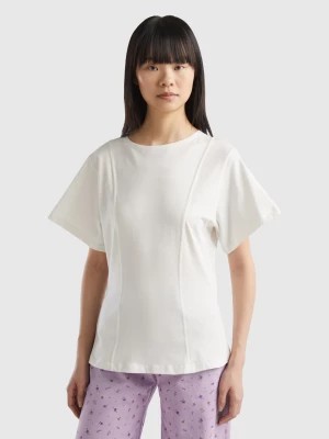 Zdjęcie produktu Benetton, Warm Fitted T-shirt, size XS, Creamy White, Women United Colors of Benetton