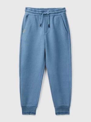 Zdjęcie produktu Benetton, Warm Sweatpants With Print, size 2XL, Air Force Blue, Kids United Colors of Benetton