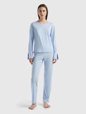 Zdjęcie produktu Benetton, Warm Viscose Blend Pyjamas, size L, Sky Blue, Women United Colors of Benetton