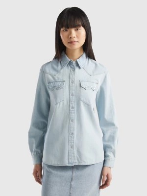 Zdjęcie produktu Benetton, Western Denim Shirt, size XL, Light Blue, Women United Colors of Benetton