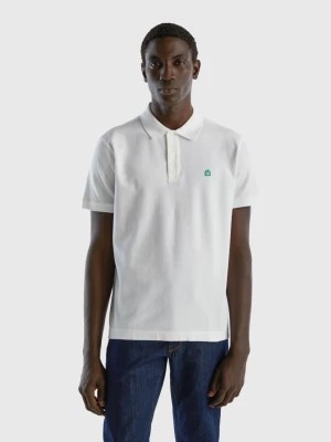 Zdjęcie produktu Benetton, White Regular Fit Polo, size S, White, Men United Colors of Benetton