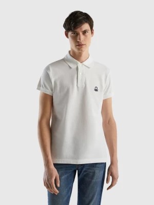 Zdjęcie produktu Benetton, White Slim Fit Polo, size S, White, Men United Colors of Benetton