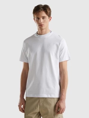 Zdjęcie produktu Benetton, White T-shirt With Embroidery On The Neck, size XS, White, Men United Colors of Benetton