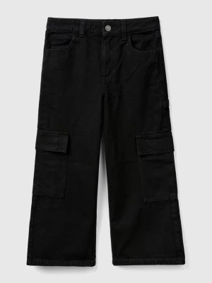 Zdjęcie produktu Benetton, Wide Fit Cargo Jeans, size 2XL, Black, Kids United Colors of Benetton